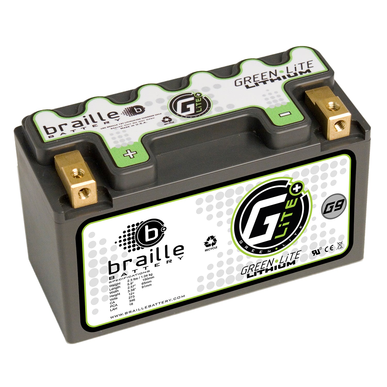 Braille G9 GreenLite Lithium Battery